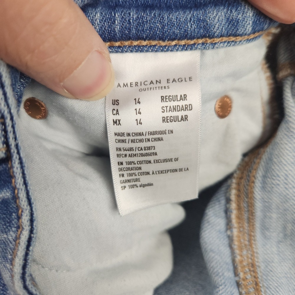 AE American Eagle 90's Bootcut Jeans Womens 14 Blue Denim High Rise Cotton 32x29 - Picture 9 of 11
